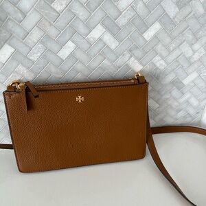Tory Burch tan/caramel crossbody leather bag